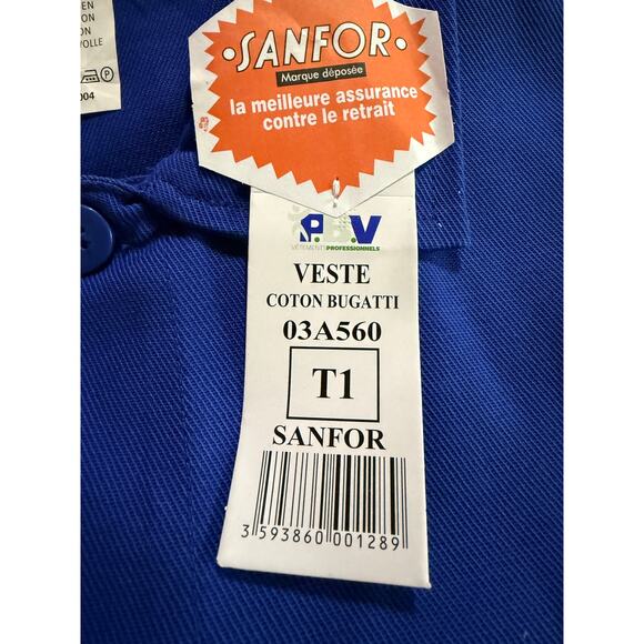 Lafodex Sanfor French Chef Chore Jacket Size T1 Blue - Picture 4 of 7